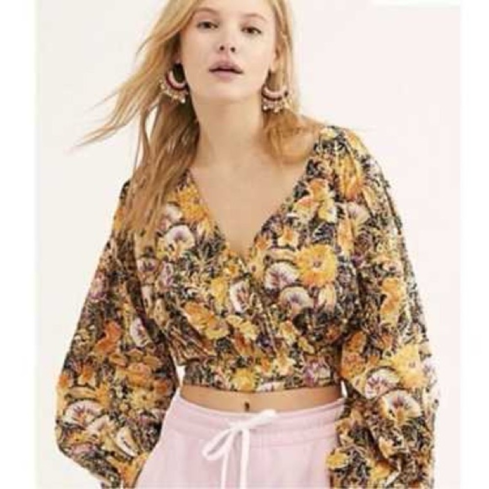Free people party playlist wrap blouse, sz : small - Picture 3 of 15